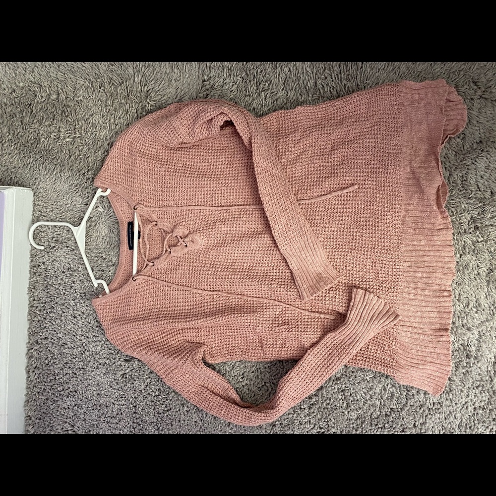 American Eagle lace-up sweater